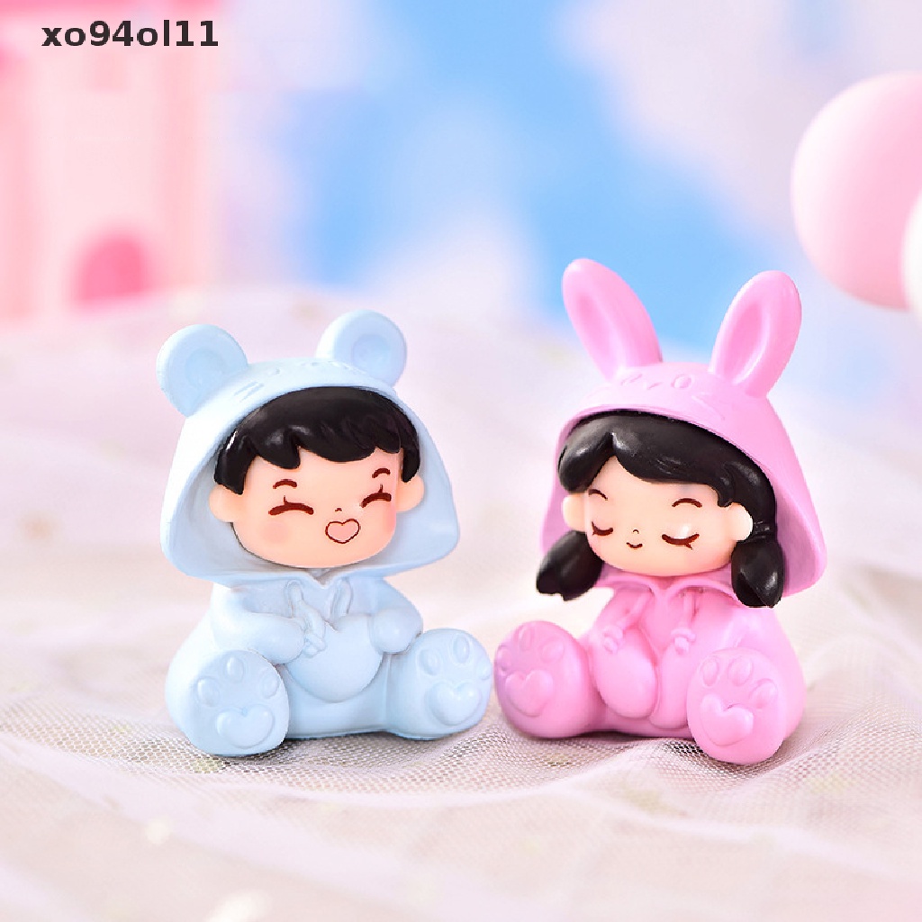 Xo 1pasang Piyama Lucu Pasangan Kekasih Miniatur Pemandangan Ornamen Dekorasi Rumah Boneka OL