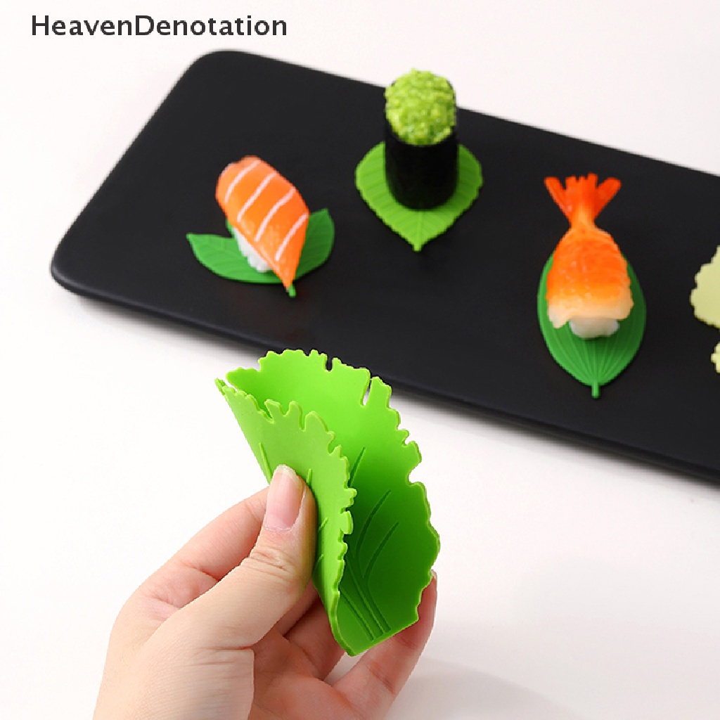 [HeavenDenotation] 1set Daun Bento Dish Cup Pemisah Makan Siang Sushi Rice Ball Mat Decor Aksesoris HDV