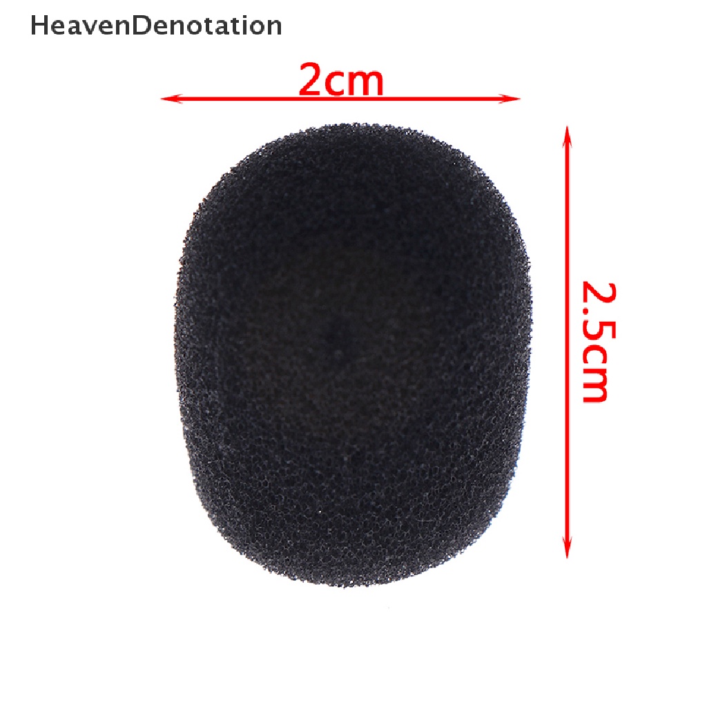 [HeavenDenotation] 10pcs Headset Mikrofon Hitam Kecil Praktis Kaca Depan Spons Busa Mic Cover HDV