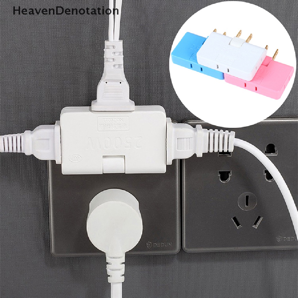 [HeavenDenotation] Konverter Stop Kontak Yang Dapat Diputar 180derajat Multi Plug Slim Wireless Outlet Adapter HDV