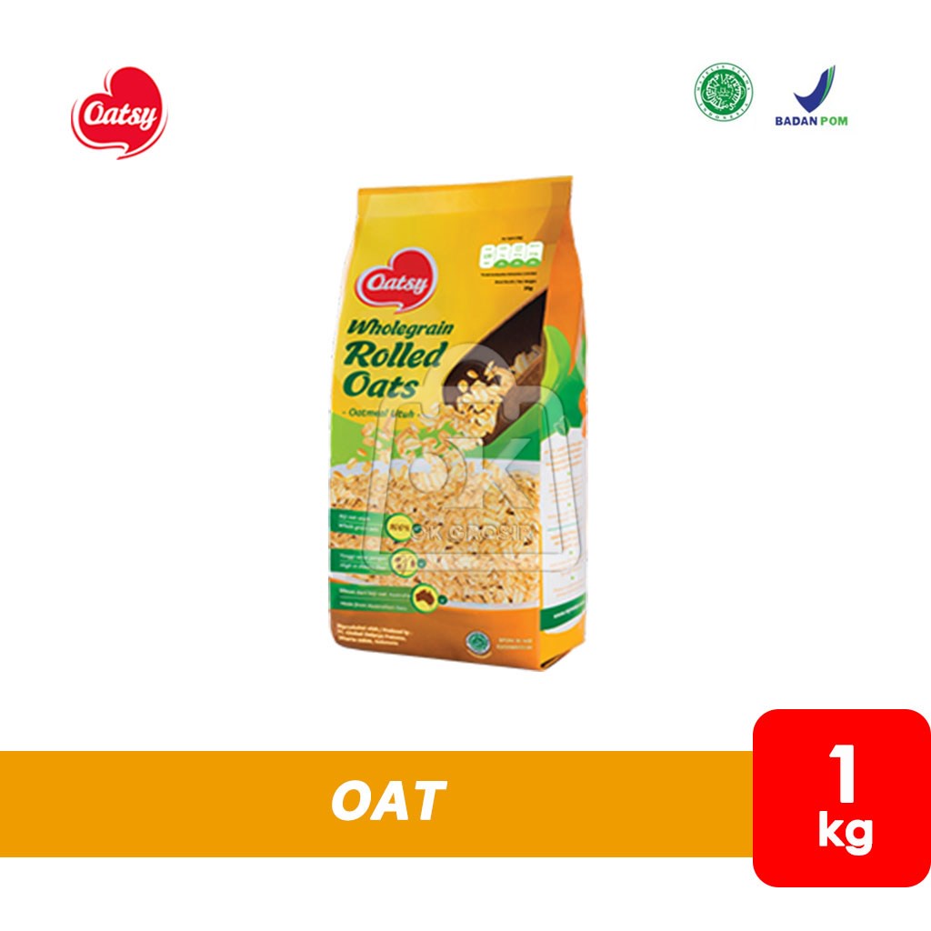 

Oatsy Oatmeal Rolled Oats / Oatmeal Havermout Utuh (Kuning 1 Kg)