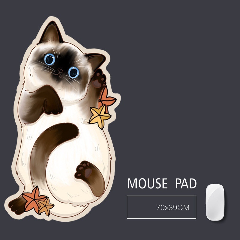 Siamese Cat Family Mouse Pad Alas Tikus Kucing Siam Kartun Hewan Mouse Pad Oversized Mouse Pad