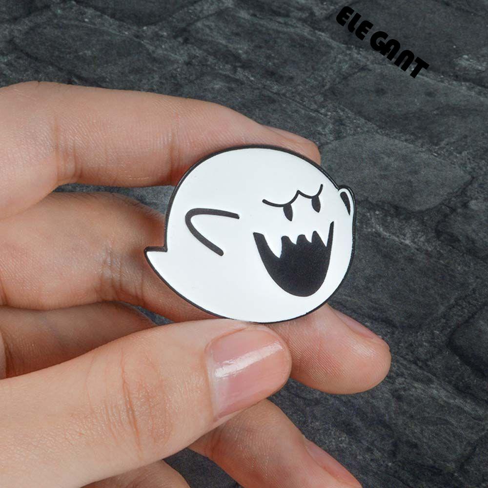 [Elegan] Bros Hantu Hadiah Lucu Untuk Wanita Pria Perhiasan Aksesoris Hantu Putih Boo Hantu Lencana Pin Enamel Pin