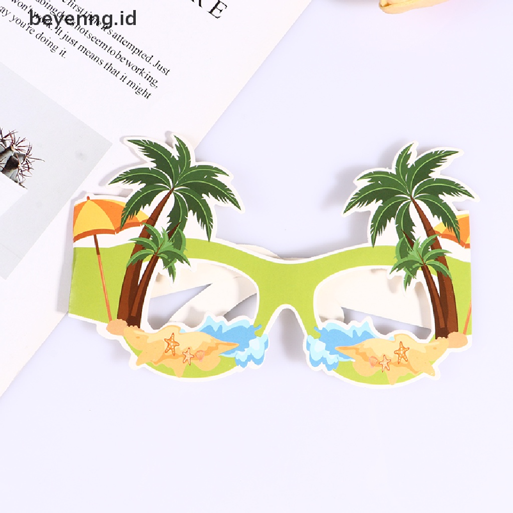 Beyen 6Pcs Kacamata Hitam Pesta Hawai Flamingo Tropical Pool Beach Party Decoration ID
