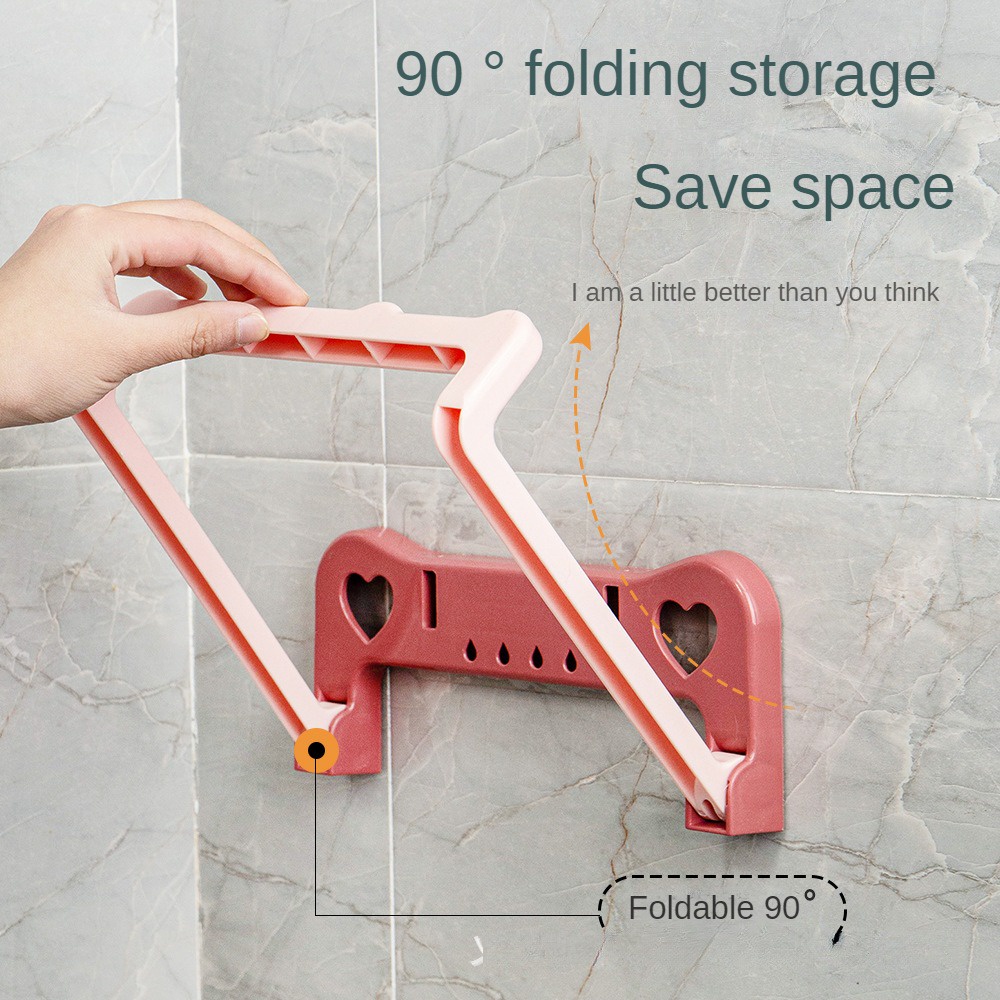 Rack Dinding Gantung Rak Wastafel Bebas Lipat Baskom Penyimpanan Berdiri Kamar Mandi Self-Adhesive Wastafel Hook Pemegang Kamar Mandi Penyimpanan Gadget