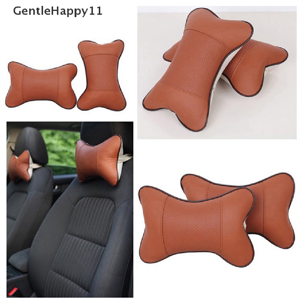 Gentlehappy 1PC Bantal Leher Mobil Car Headrest Cushion Penyangga Kursi Aksesoris Universal Sandaran Safety Pillow Auto Interior Accessories id