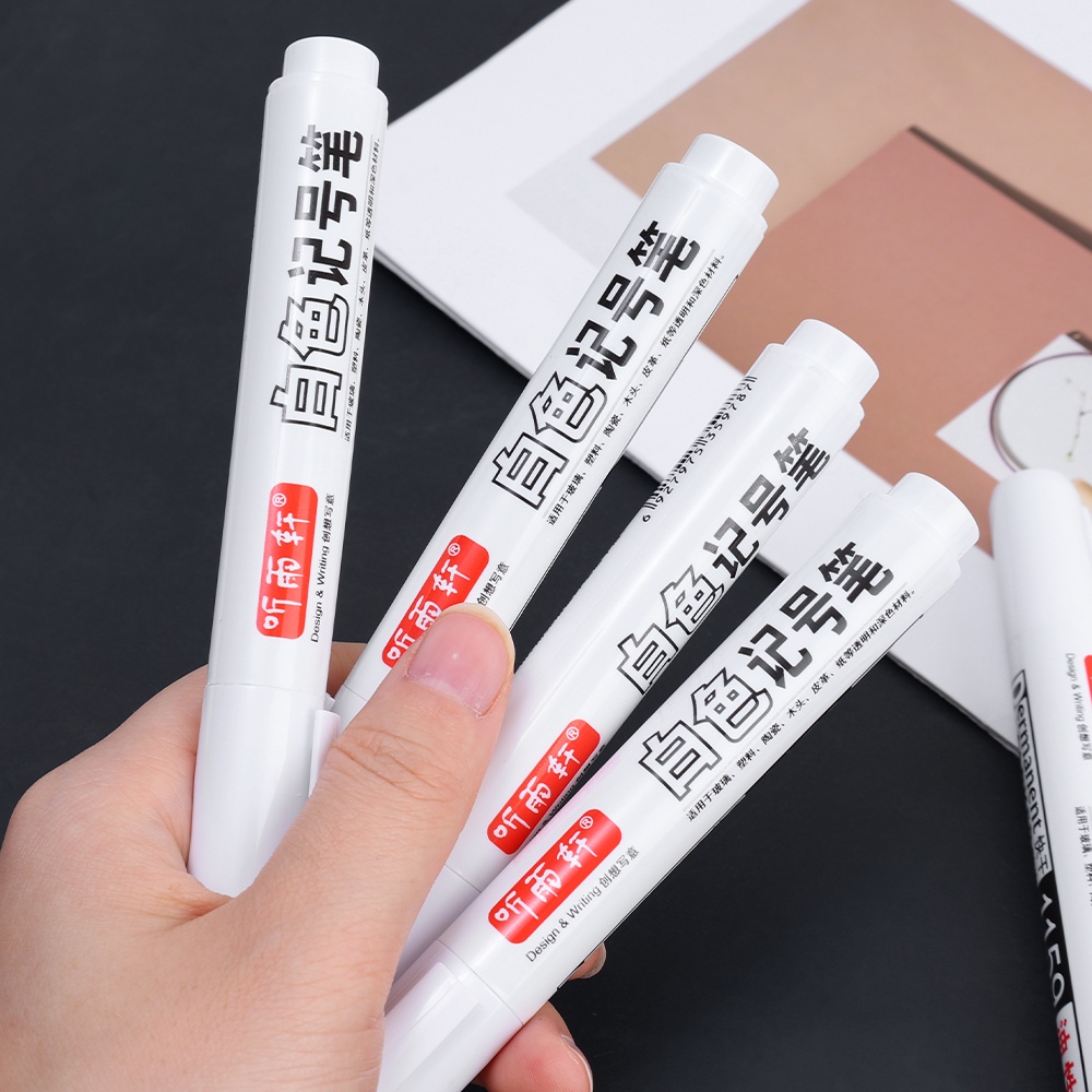 Classic White Large Oil Graffiti Marker/2.0mm Waterproof Gambar Sketsa Tulisan Kartu Hitam Gel Pen