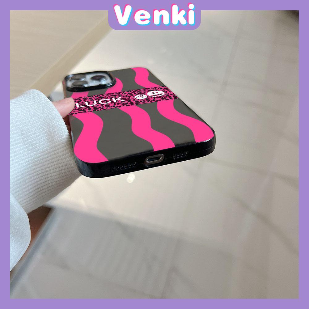 Case for iPhone 11 Soft TPU Glossy Black Candy Case Pink Wavy Line Camera Protection Shockproof For iPhone 14 13 12 11 Pro Max 7 8 Plus X XR