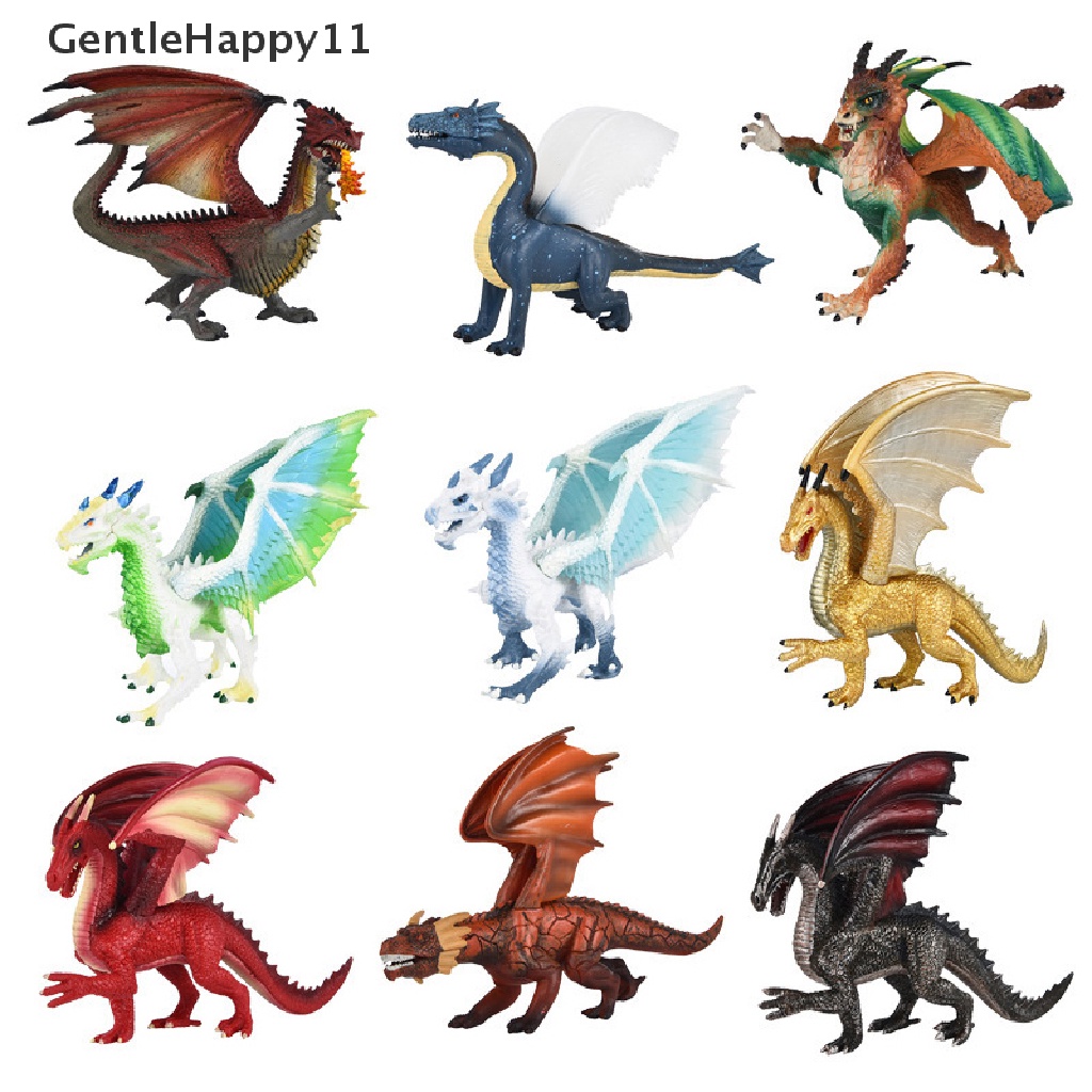 Gentlehappy 1Pc Action Figure Simulasi Magic Es Api Batu Naga Dinosaurus Pvc Solid Mainan id