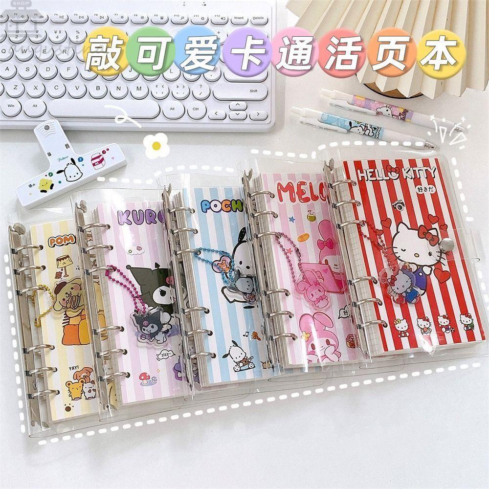 Agustina Binder Notebook Transparan Perlengkapan Sekolah Kuromi A6 Size Cinnamoroll Dengan Liontin Spiral Note Book