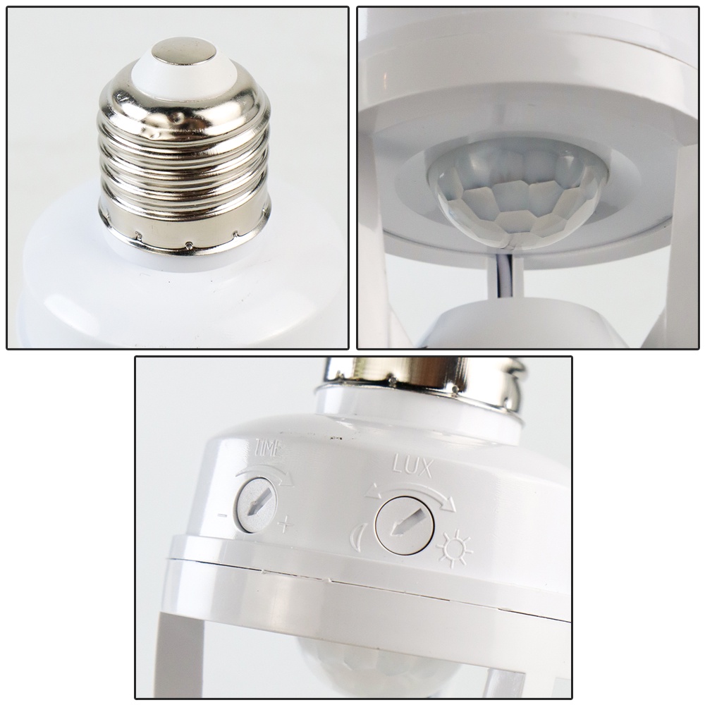 Fitting Lampu Bohlam PIR Sensor 2000 LUX 240V 60W E27 -  White