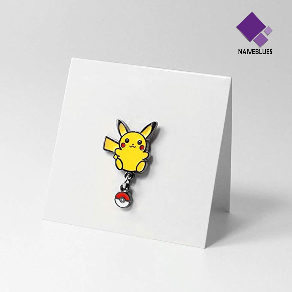 &lt; Naiveblues &gt; Logam Mini Unisex Pikachu Pokemon Bros Pin Selendang Klip Lencana