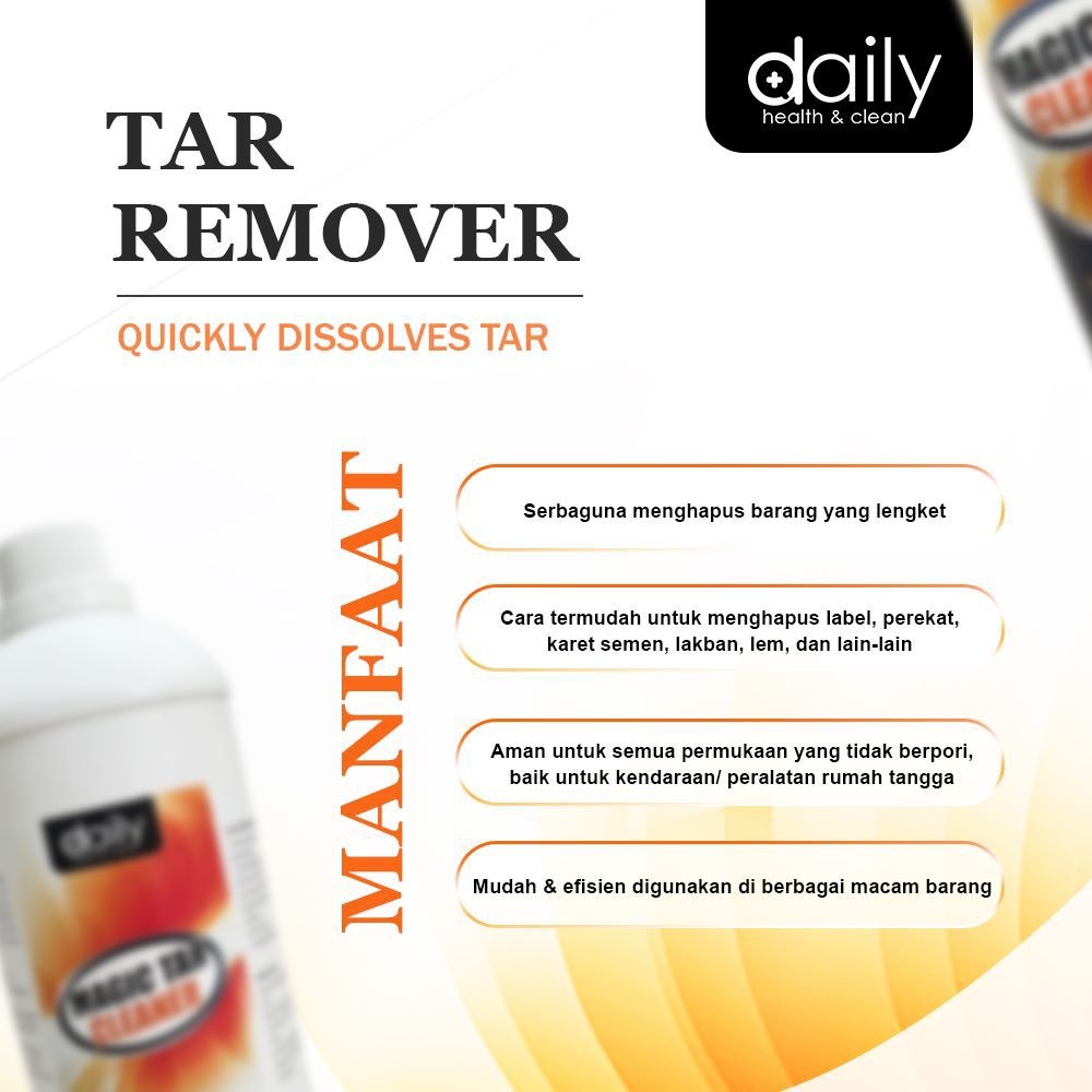 DAILY MAGIC TAR CLEANER REFILL 1 LITER PEMBERSIH LEM STIKER MOTOR MOBIL / PENGHILANG BEKAS STICKER MOTOR MOBIL