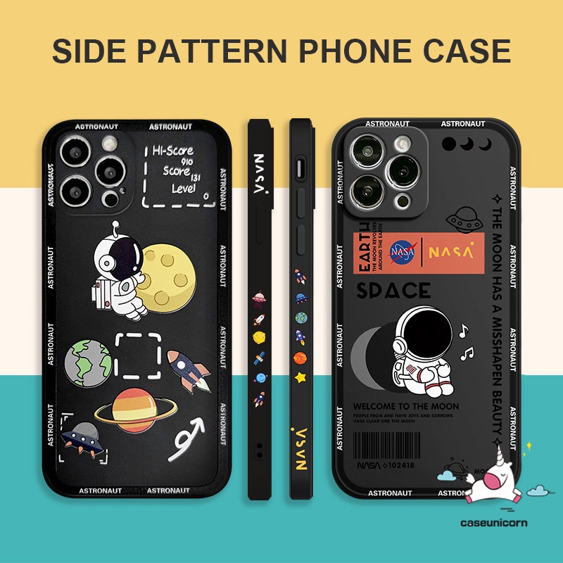 Infinix Hot 10Lite 20s 11 9 8 11s 12i 20 10t 10s Note 11 12pro 12 G96 8 12 2023 Smart 5 4 6 Plus Hot 12 10 11 9 Play Trendy Brand NASA Lucu Astronot Kubus Lurus Tpu Soft Sarung