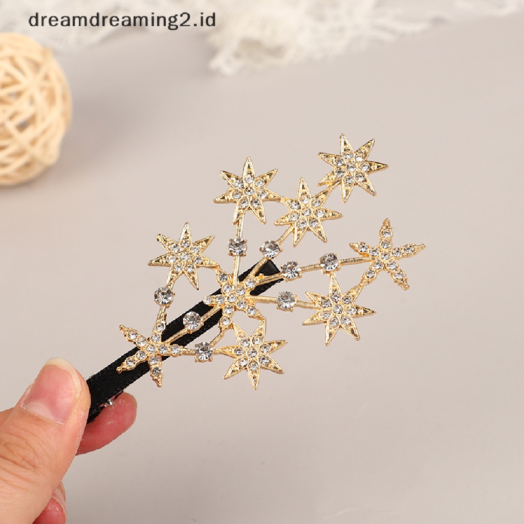 (dream) Hairgrips Kristal Jepit Rambut Hiasan Kepala Untuk Wanita Fashion Gadis Emas Perak Hairgrip//