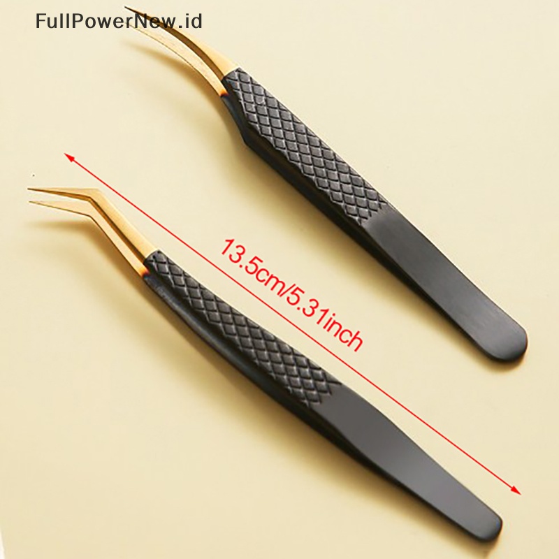 Power 1pc Pinset Bulu Mata Stainless Steel Perpanjangan Bulu Mata Anti-Statis Alis Lash ID