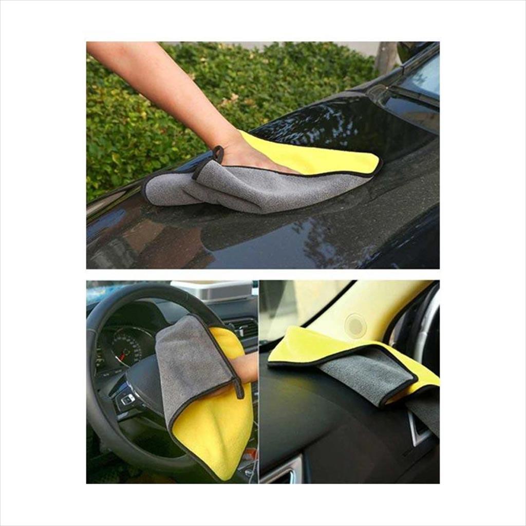 LS 1.025 - Kain Lap Microfiber Serbaguna Ukuran 30x30Cm 2 Sisi Bulu Halus Super Tebal Daya Serap Air Car Cleaning Cloth