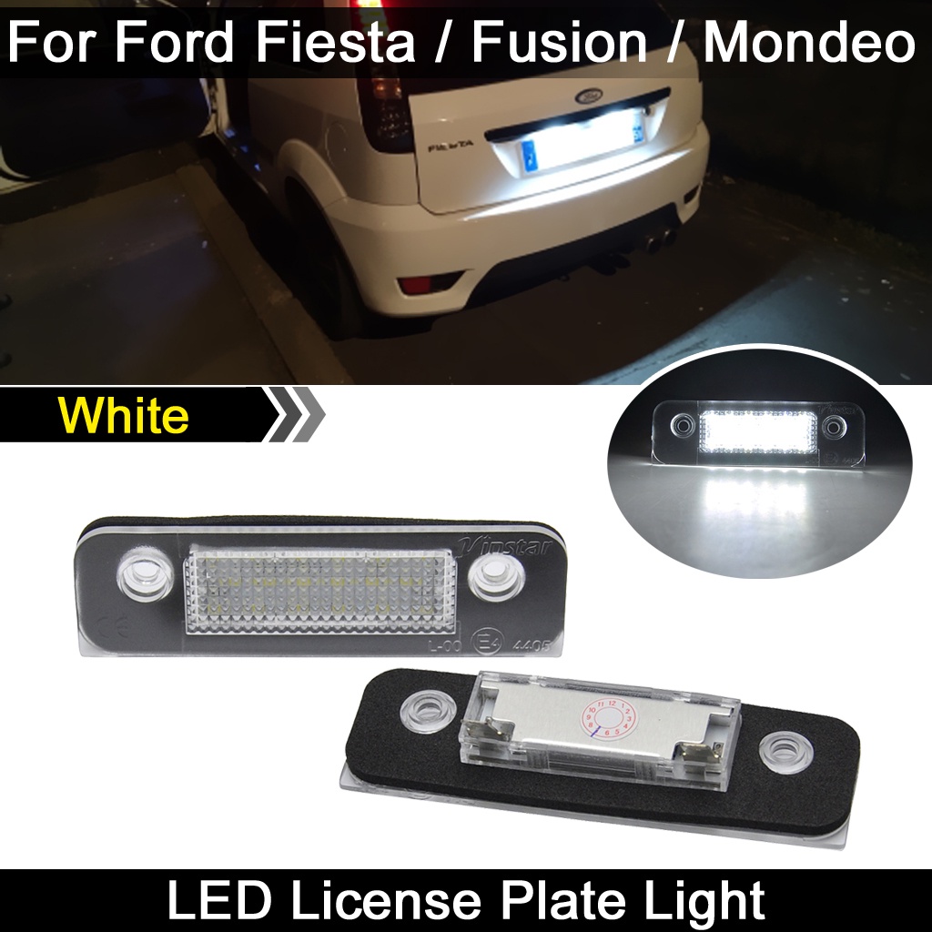 2pcs Lampu Plat Nomor LED Putih Untuk Ford Fiesta V 2001-2010 Fusion 2002-2012 Mondeo MKII 1996-2000