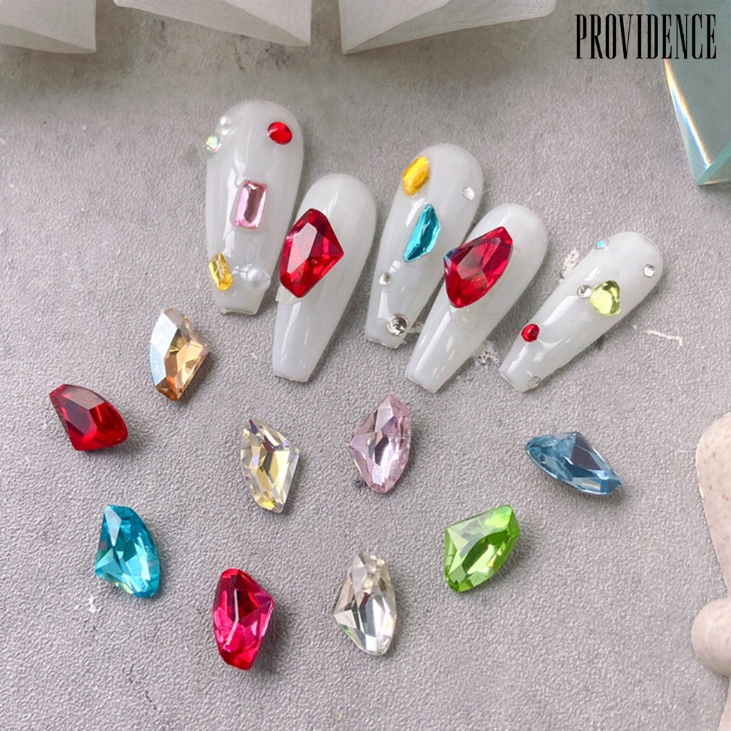 Providence 10Pcs Nail Art Rhinestones Halus Efek 3D Glittery Mewah DIY Nail Art Mix Color Dekorasi Rhinestones Untuk Nail Art Belajar