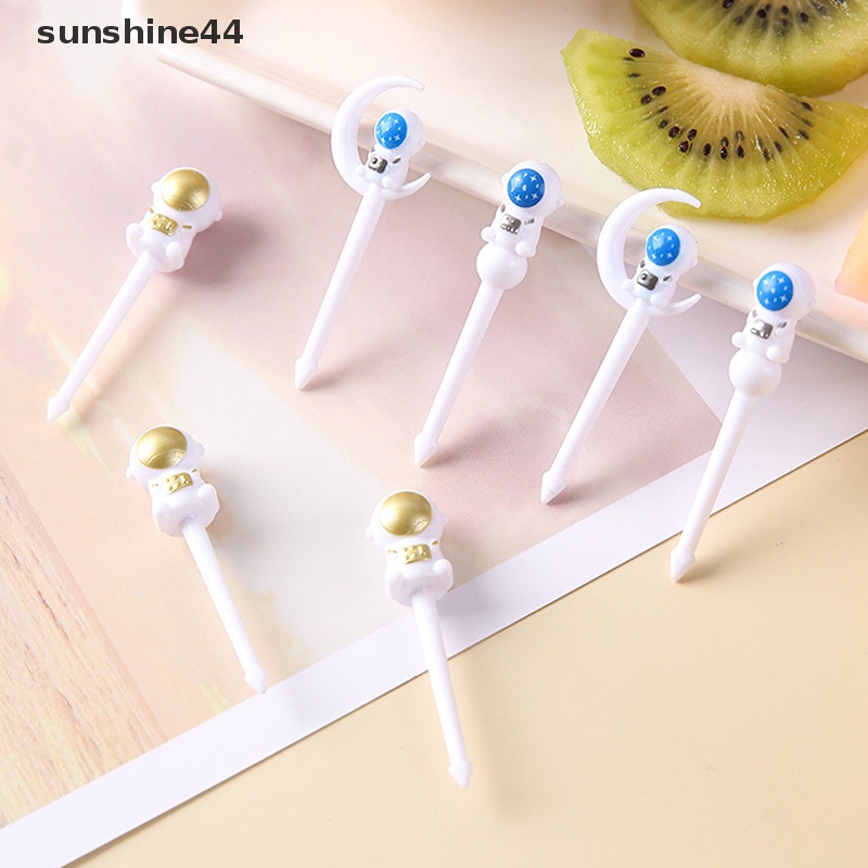 Sunshine 8Pcs Mini Anak Hewan Makanan Buah Picks Garpu Kotak Makan Aksesori Dekorasi Alat ID