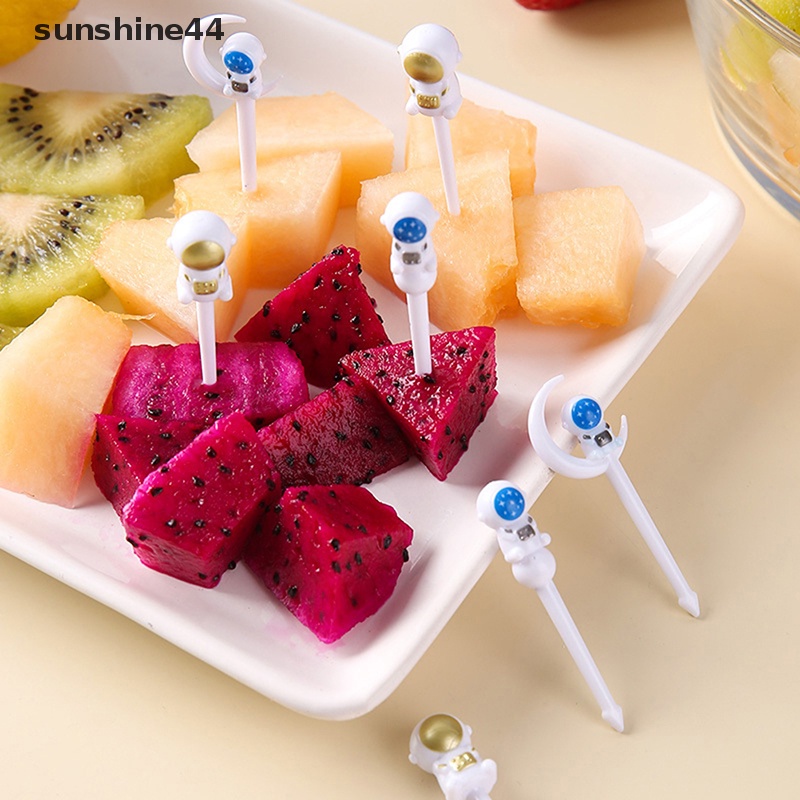 Sunshine 8Pcs Mini Anak Hewan Makanan Buah Picks Garpu Kotak Makan Aksesori Dekorasi Alat ID