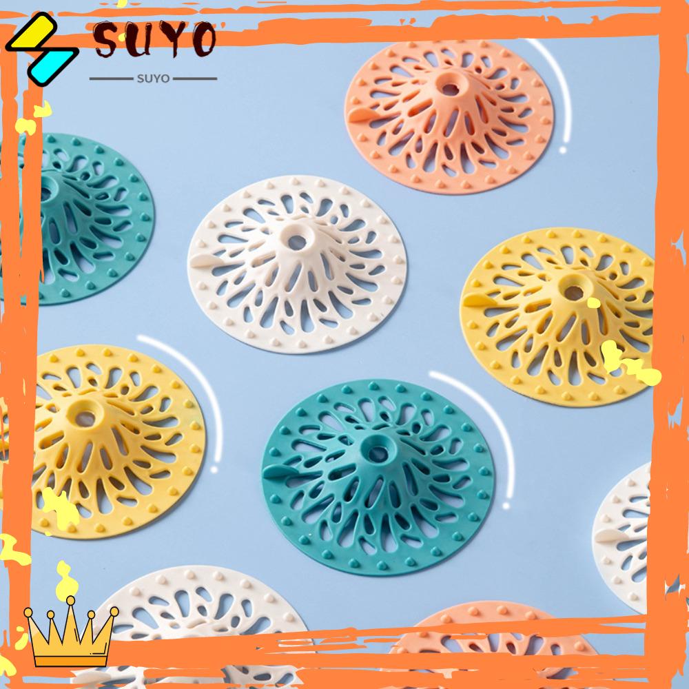 Suyo Filter Screen 4Pcs Kitchen Floor Drain Pad Deodorisasi Alas Lantai Stiker Penutup Saluran Air Lantai