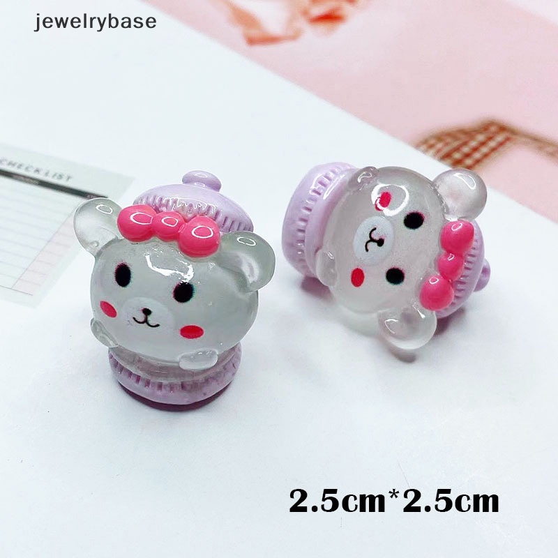 [jewelrybase] 1pc Bercahaya Kartun Kelinci/Beruang Microlandscape Sukulen DIY Hias Butik