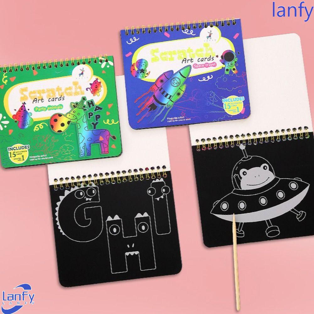 Lanfy Kertas Gores Berwarna Diy Mainan Dengan Pulpen Mainan Edukasi Magic Scratch Art Anak Lukisan Buku Mewarnai Menggambar Template Mainan