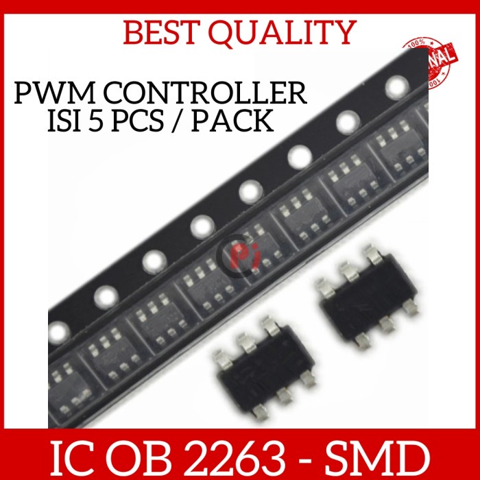 Isi 5 Pcs IC SMD OB2263 OB 2263 OB2263MP PWM Controller Current Mode