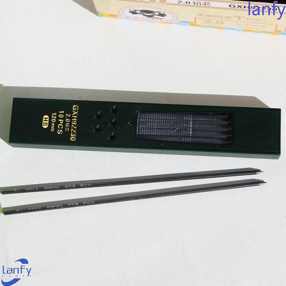 Lanfy 10pcs / Kotak Pensil Mekanikal 120mm 2.0mm Warna Hitam Untuk Sekolah / Kantor