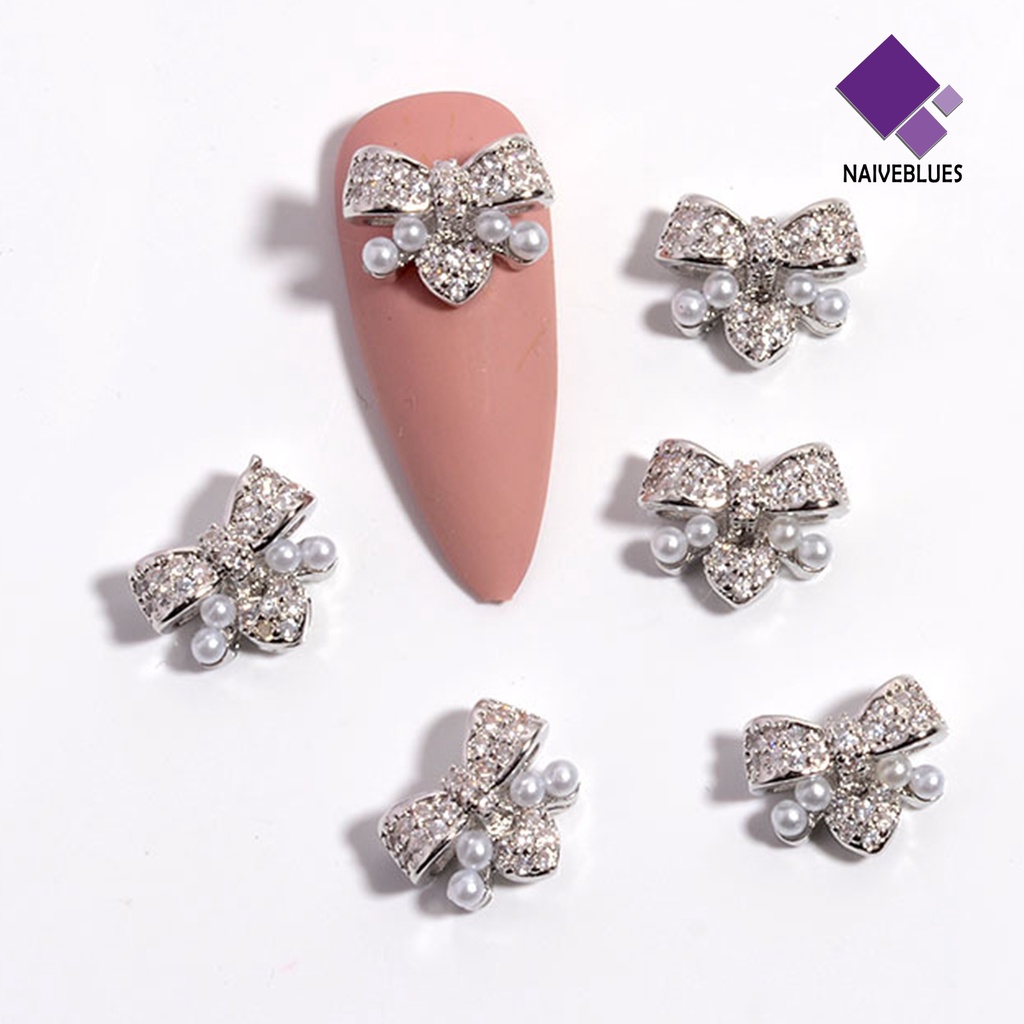 [naiveblues] Ornamen Nail Art Pengerjaan Halus Indah Cubic Zirconia Hias Kuku Multi Gaya Untuk Rumah