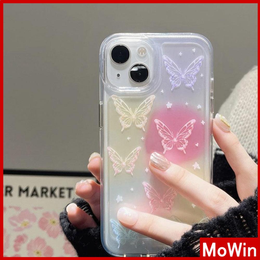 For iPhone 14 Pro Max iPhone Case Clear Case TPU Soft Case Plating button Shockproof Cute Butterfly Compatible with iPhone 13 Pro Max iPhone 12 Pro Max 11 7Plus 6Plus XR xs max