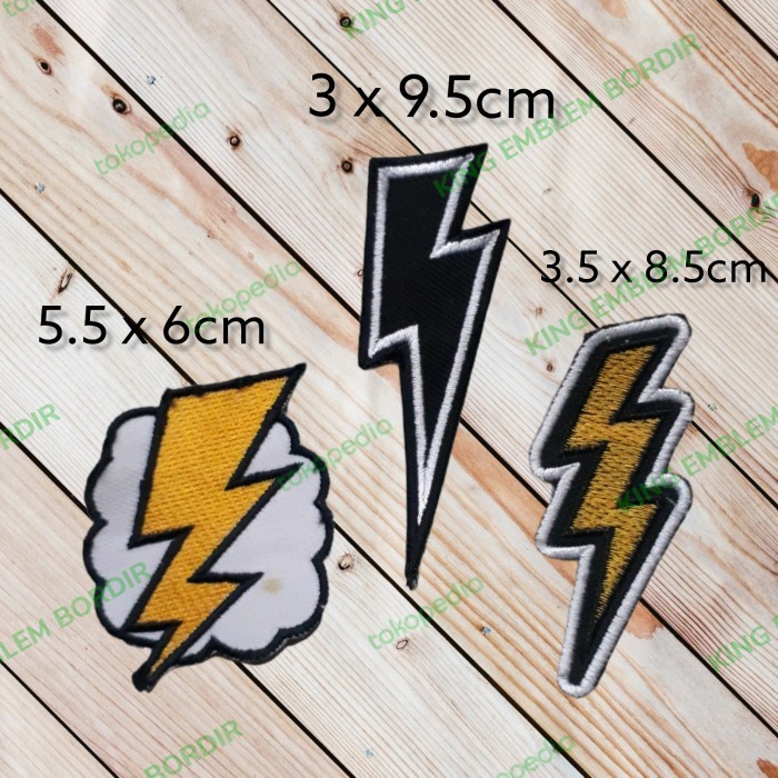 Patch Bordir Mahkota Petir Keren