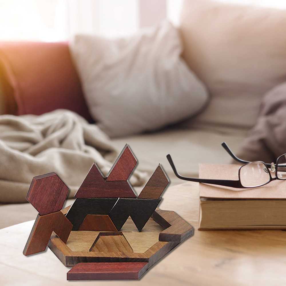 JOKEJOLLY Mainan Anak Hexagonal Wooden Geometric Shape Puzzle - JK-780 ( Mughnii )