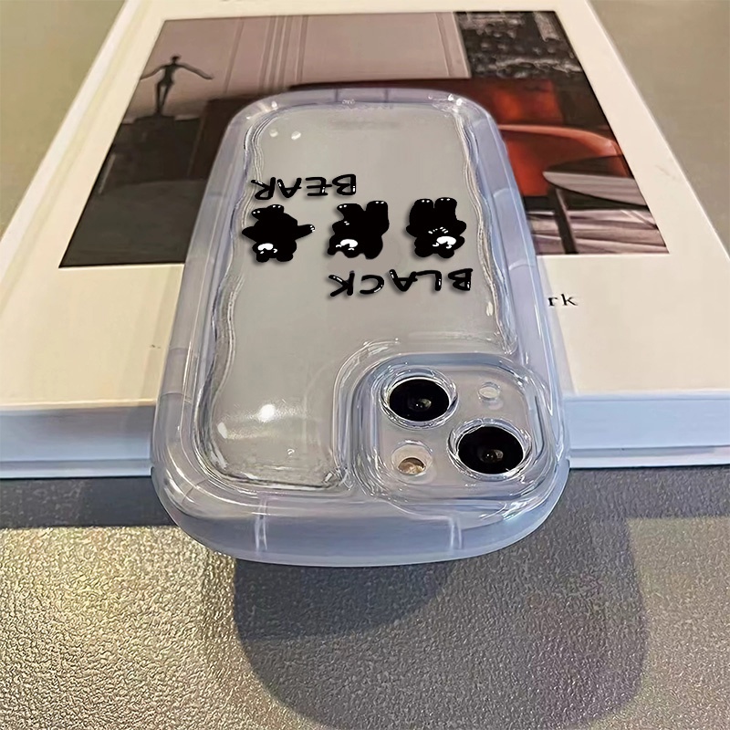 IPHONE Luck Bear Shockproof Case Kompatibel Untuk Casing Ponsel Iphone11 14 13 12 Pro XS Max X XR 7 +8 Plus Cover Silikon TPU Transparan Lembut