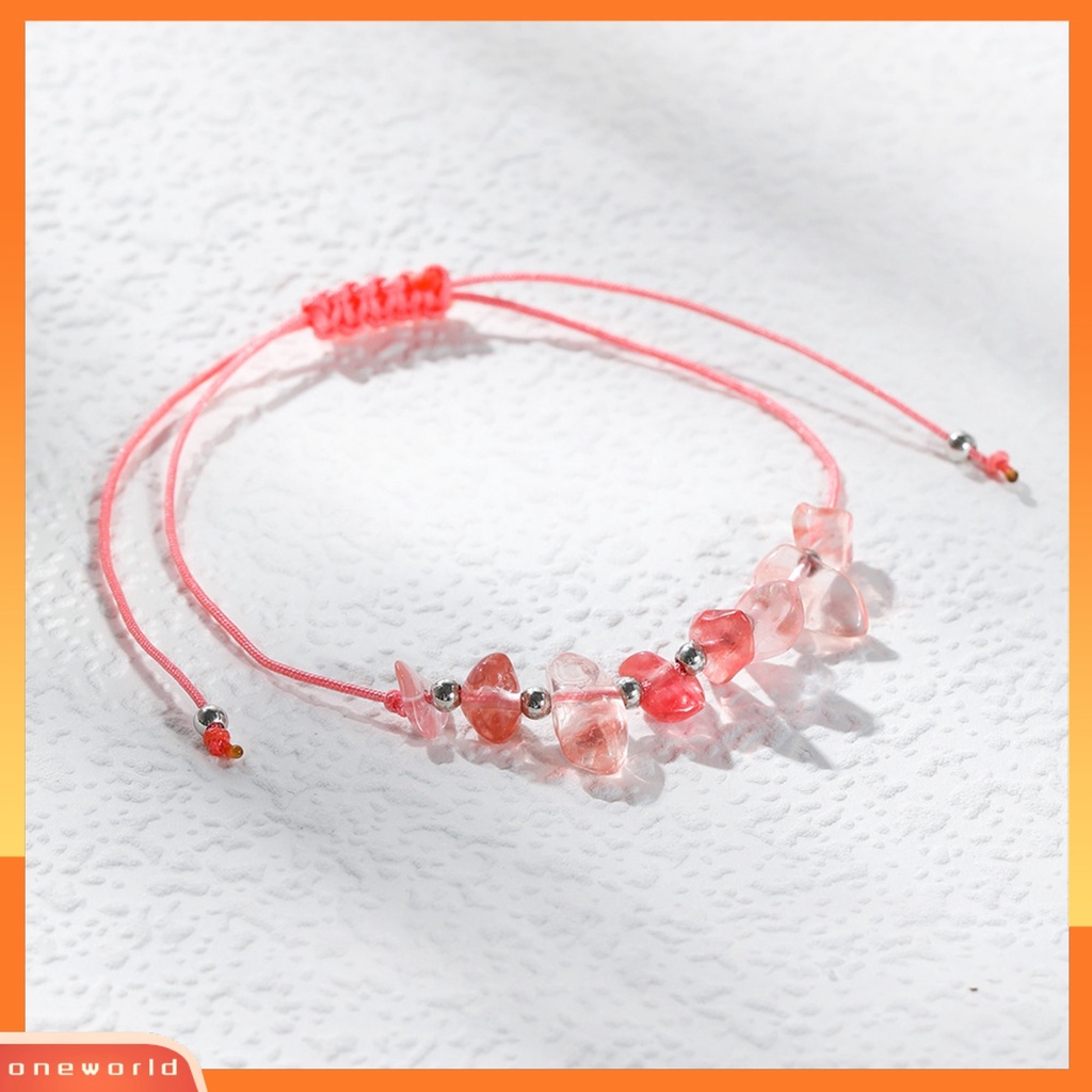 [EONE] Wanita Gelang Anyaman Hias Wanita Tidak Teratur Perhiasan Gelang Rantai Tangan Batu Kristal Imitasi Untuk Pakaian Sehari-Hari