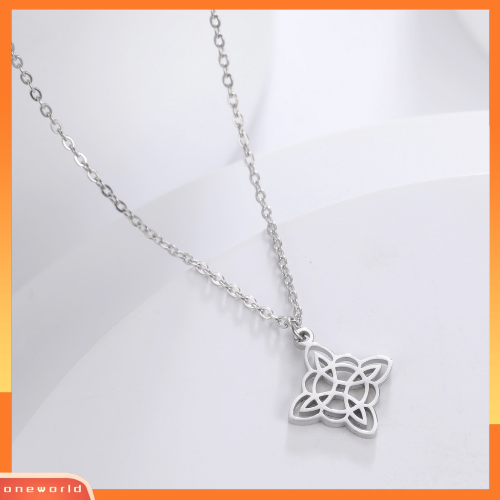 [EONE] Liontin Kalung Vintage Temperamen Geometris Electroplating Adjustable Wanita Ladies Square Motif Lingkaran Konsentrik Perhiasan Hadiah Untuk Pacaran