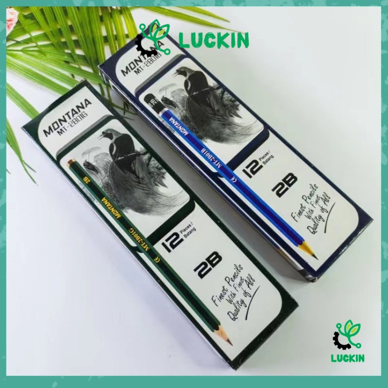 

PENSIL 2B 1 BOX ISI 12 Pencil 2B Murah Biru Hijau