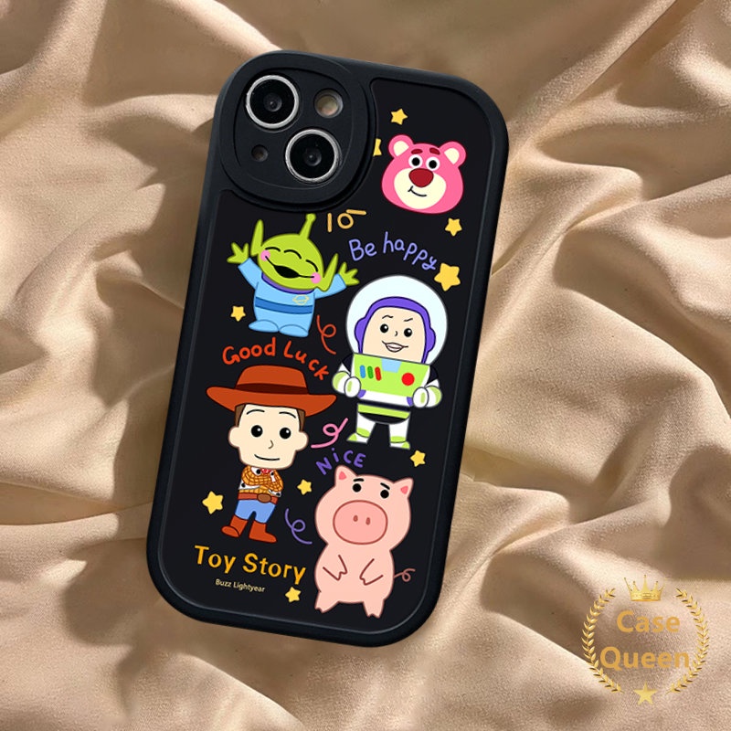 Lovely Pig Kartun Toy Story Alien Phone Case Kompatibel Untuk IPhone XR XS X Max7 6 6s 8plus 11 13 12 14 Pro Max 7Plus SE 2020 Cute Strawberry Bear Manyo Soft Tpu Cover