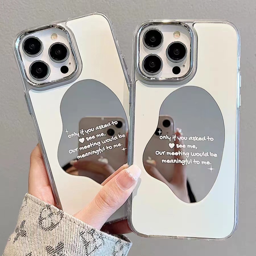 Cocok Untuk Iphone14 Pro Max iPhone Phone Case Cermin Casing Ponsel Kuat Kamera Perlindungan Tahan Guncangan Kompatibel Dengan Iphone13 13pro 13prm iPhone 11 7Plus 8Plus Xr XS 12 Pro Max Phone Case