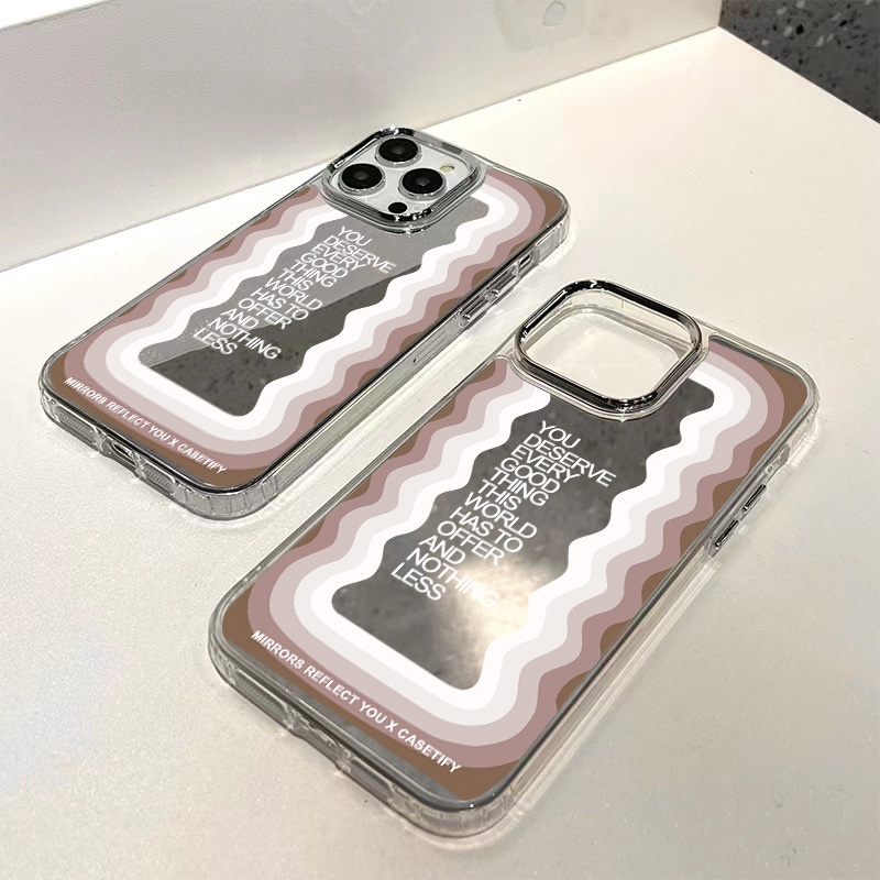 Cocok Untuk Iphone14 Pro Max iPhone Phone Case Cermin Casing Ponsel Kuat Kamera Perlindungan Tahan Guncangan Gaya Sederhana Kompatibel Dengan Iphone13 13pro 13prm iPhone 11 7Plus 8Plus Xr XS 12 Pro Max Casing Ponsel