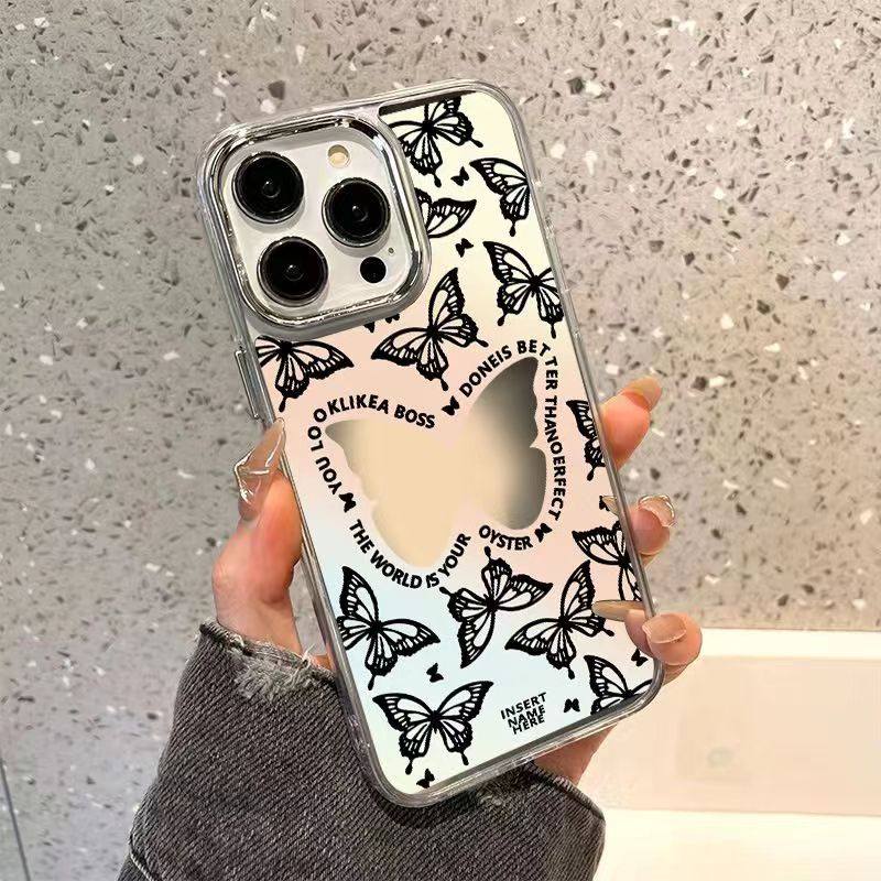 Cocok Untuk Iphone14 Pro Max iPhone Phone Case Cermin Casing Ponsel Kuat Kamera Perlindungan Tahan Guncangan Gaya Sederhana Kompatibel Dengan Iphone13 13pro 13prm iPhone 11 7Plus 8Plus Xr XS 12 Pro Max Casing Ponsel