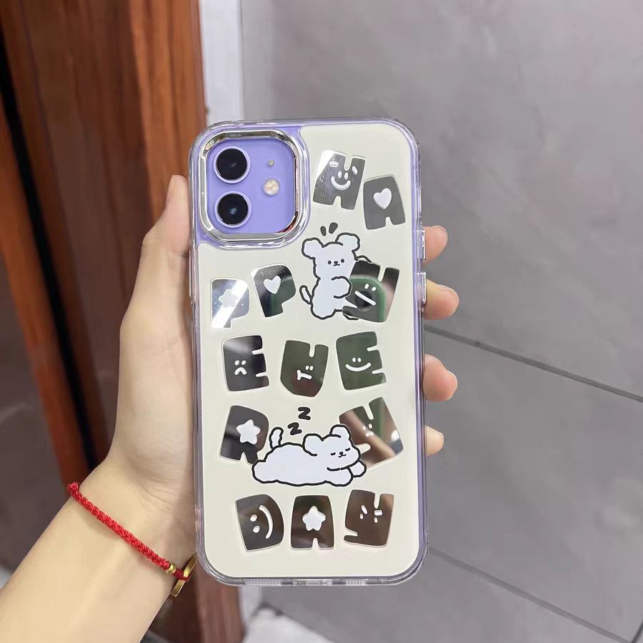 Cocok Untuk Iphone14 Pro Max iPhone Phone Case Cermin Casing Ponsel Kuat Kamera Perlindungan Tahan Guncangan Gaya Sederhana Kompatibel Dengan Iphone13 13pro 13prm iPhone 11 7Plus 8Plus Xr XS 12 Pro Max Casing Ponsel