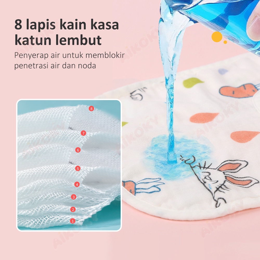 AIKOKY Celemek Menyusui Bayi Bentuk U / Slaber Makan Bayi / Bib Bayi 21x30cm