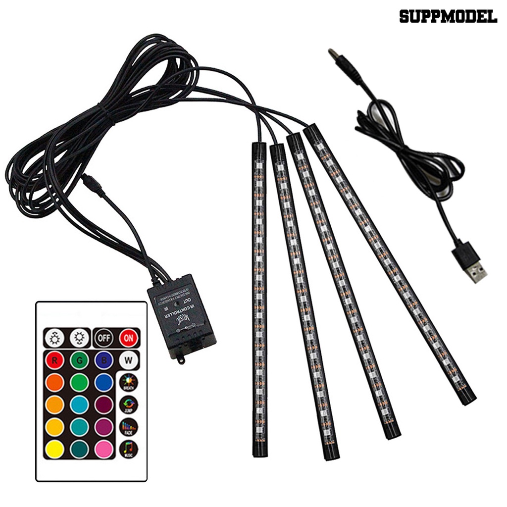 [SM Auto] Lampu Interior Mobil Dengan Suara Aktif 16warna Fungsi Wireless Remote Control Dekorasi Mobil RGB Car Atmosphere Light Strip Aksesoris Mobil