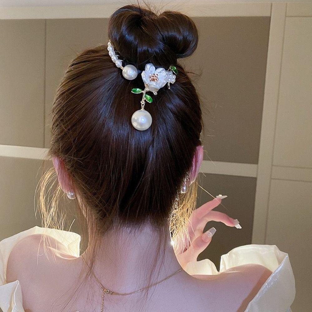 Mxbeauty Klip Rambut Bunga Lucu Kreatif Rambut Sanggul Tetap Klip Wanita Hiasan Kepala Rambut Kecil Cakar Tinggi Ponytail Tetap Klip Piring Gesper Rambut