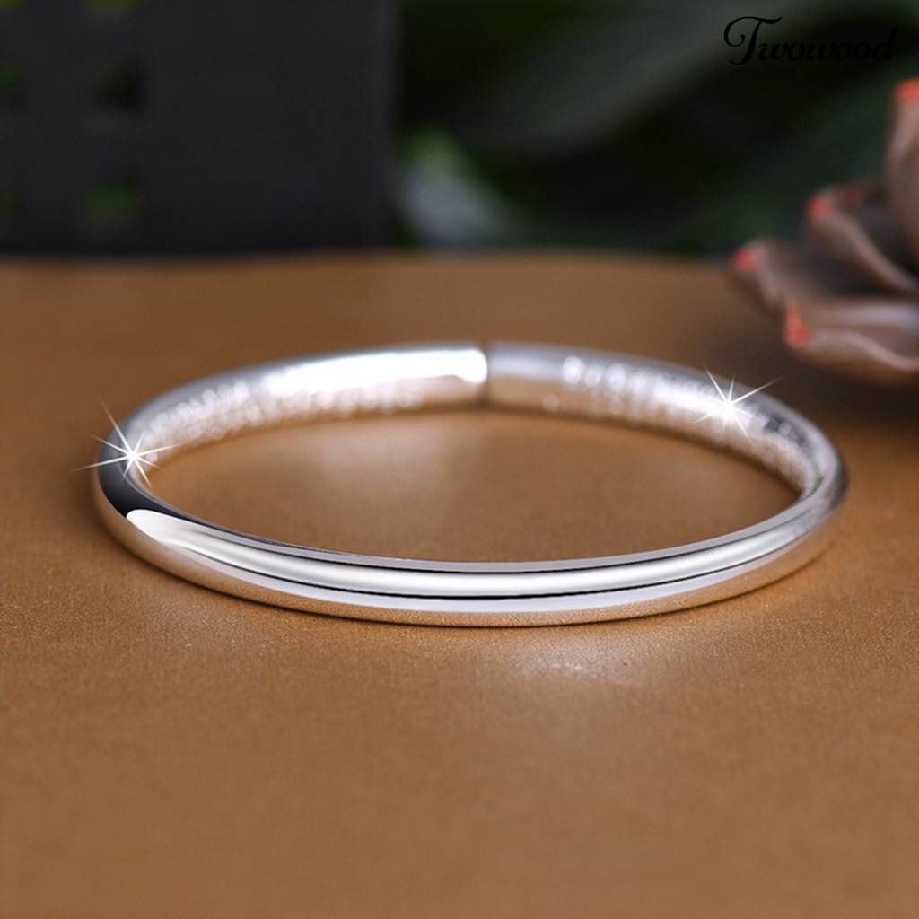 Twowood Unisex Bangle Opening Adjustable Perhiasan Gaya Etnik Kilau Cerah Gelang Untuk Pesta