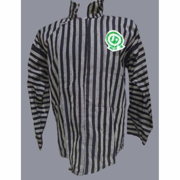 Lurik BEST -Baju Lurik Jawa Motif Garis Abu/Baju Pria Dewasa/Surjan Lurik Jawa - Abu-abu, S- 1.2.23