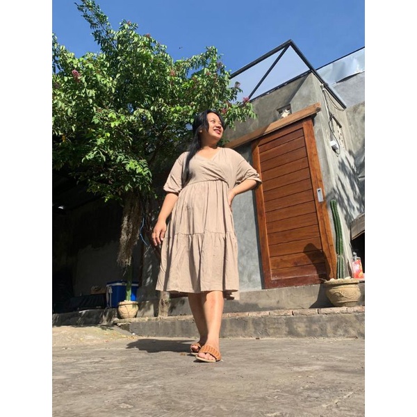 Lula kimono susun dress jumbo / dress jumbo polos terbaru / dress big size kimono ready to XXXXL