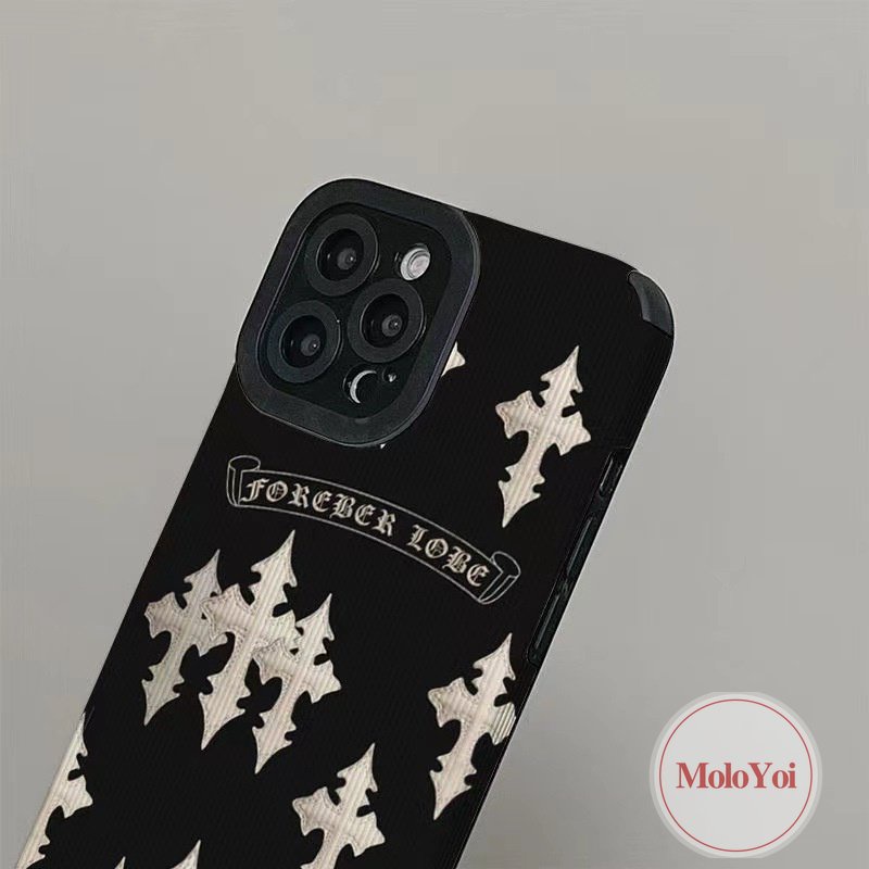 IPHONE Casing Ponsel Bunga Mawar Retro Merek Trendi Kompatibel Untuk Iphone11 12 13 14 Pro MAX 7Plus 8Plus 78 Plus X XR XS MAX Shockproof Mewah Tekstur Kulit Silicon Lembut Tpu Cover